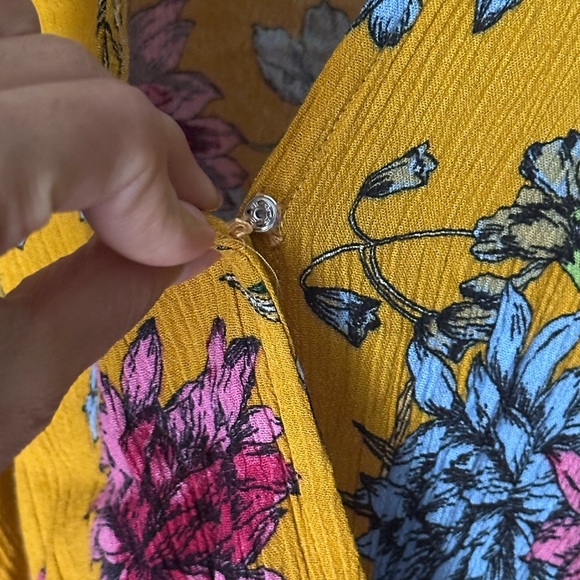 Yellow Ruffled Wrap Sundress with Puff Sleeves - Picture 9 of 15